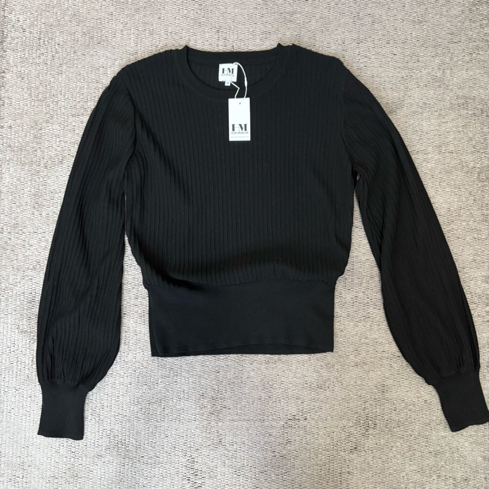 Black Ribbed Women's Top